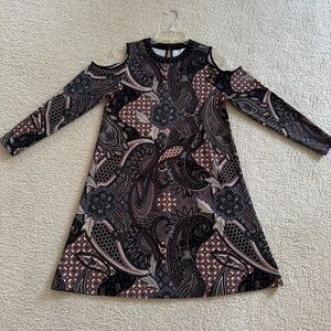 S-Twelve Elegant Black and Pink Paisley Dress